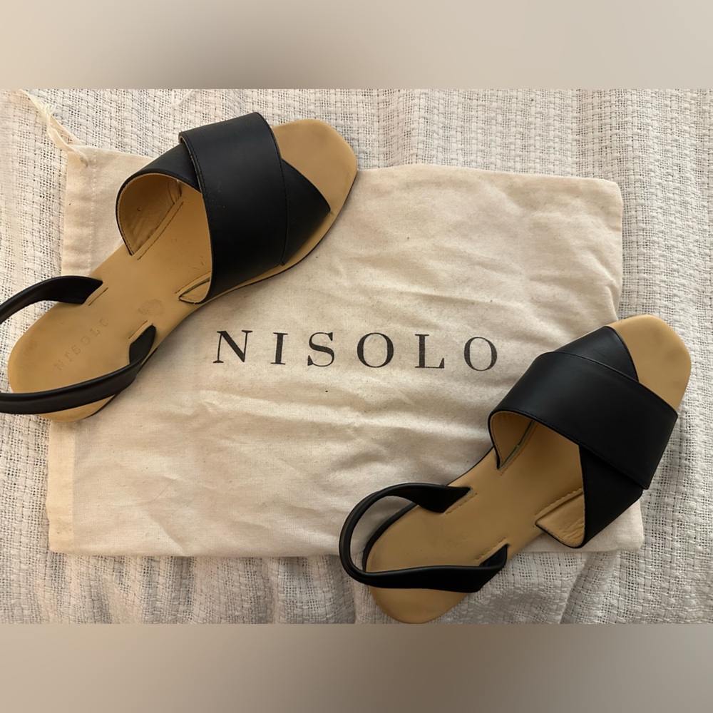 Nisolo open toe dressy flat sandals 9.5 - worn twice
